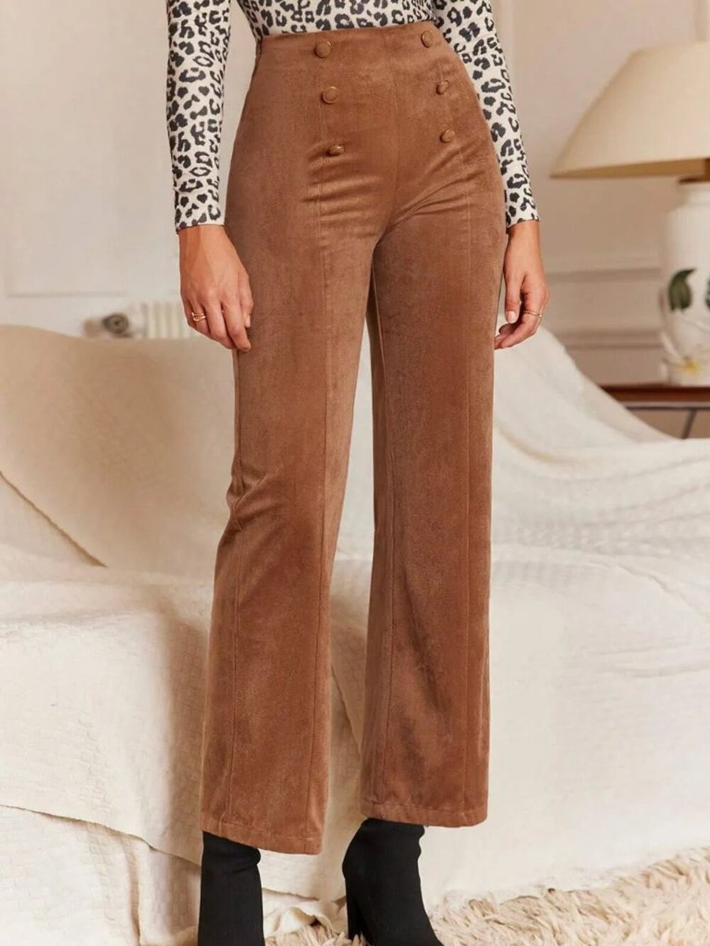 Decorative Button Straight Leg Pants | NWT | Size S